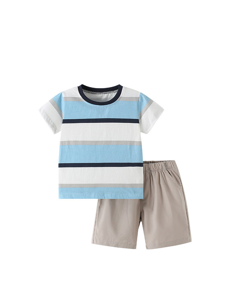 Summer Baby Kids Casual Striped Pattern T-shirt and Shorts Clothing
