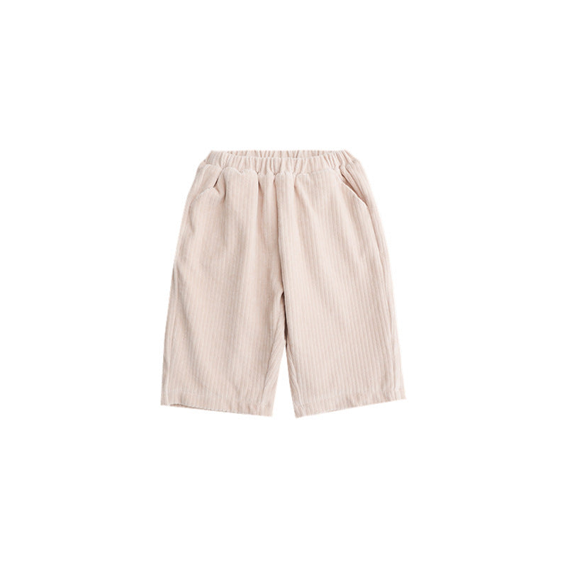 Spring Baby Kids Unisex Solid Color Crew Neck Top And Pants Clothing