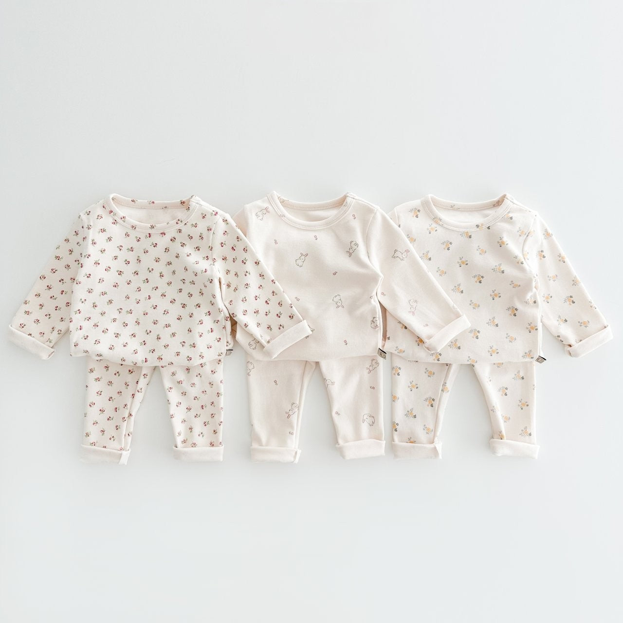 Spring Baby Kids Unisex Cartoon Pattern Print Top And Pants Clothing