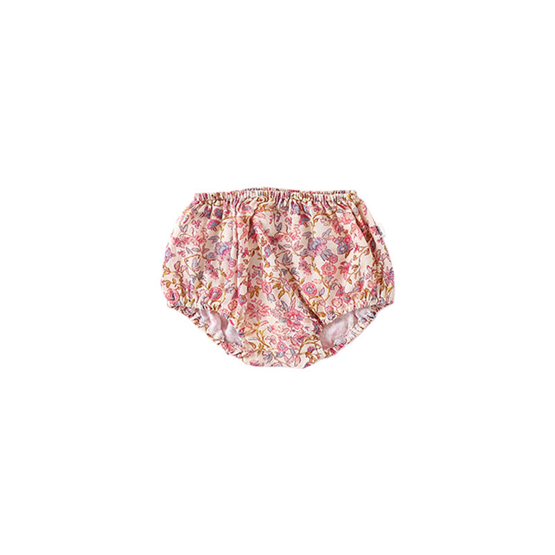 Spring Baby Kids Girls Floral Ruffle Collar Top And Shorts Clothing
