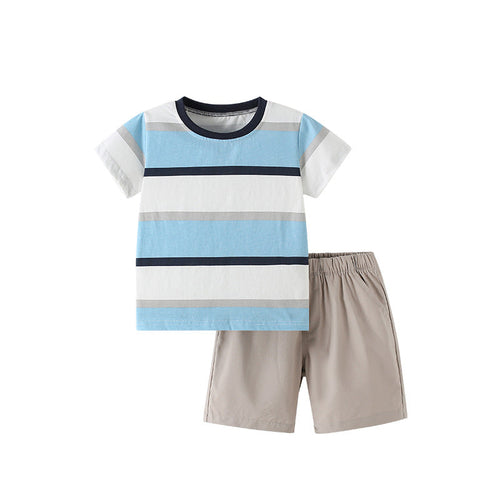 Summer Baby Kids Casual Striped Pattern T-shirt and Shorts Clothing