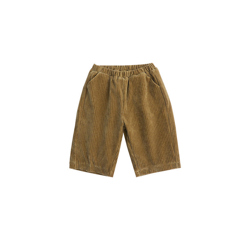 Spring Baby Kids Unisex Solid Color Crew Neck Top And Pants Clothing
