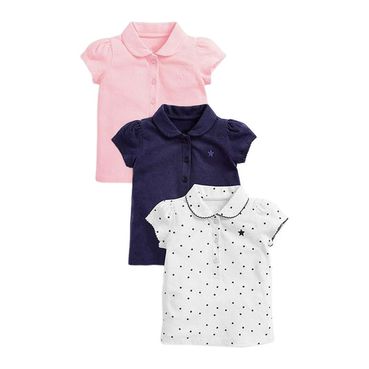 Kids’ Clothing: Summer Collection – Collar Flip Pure Cotton Star Logo