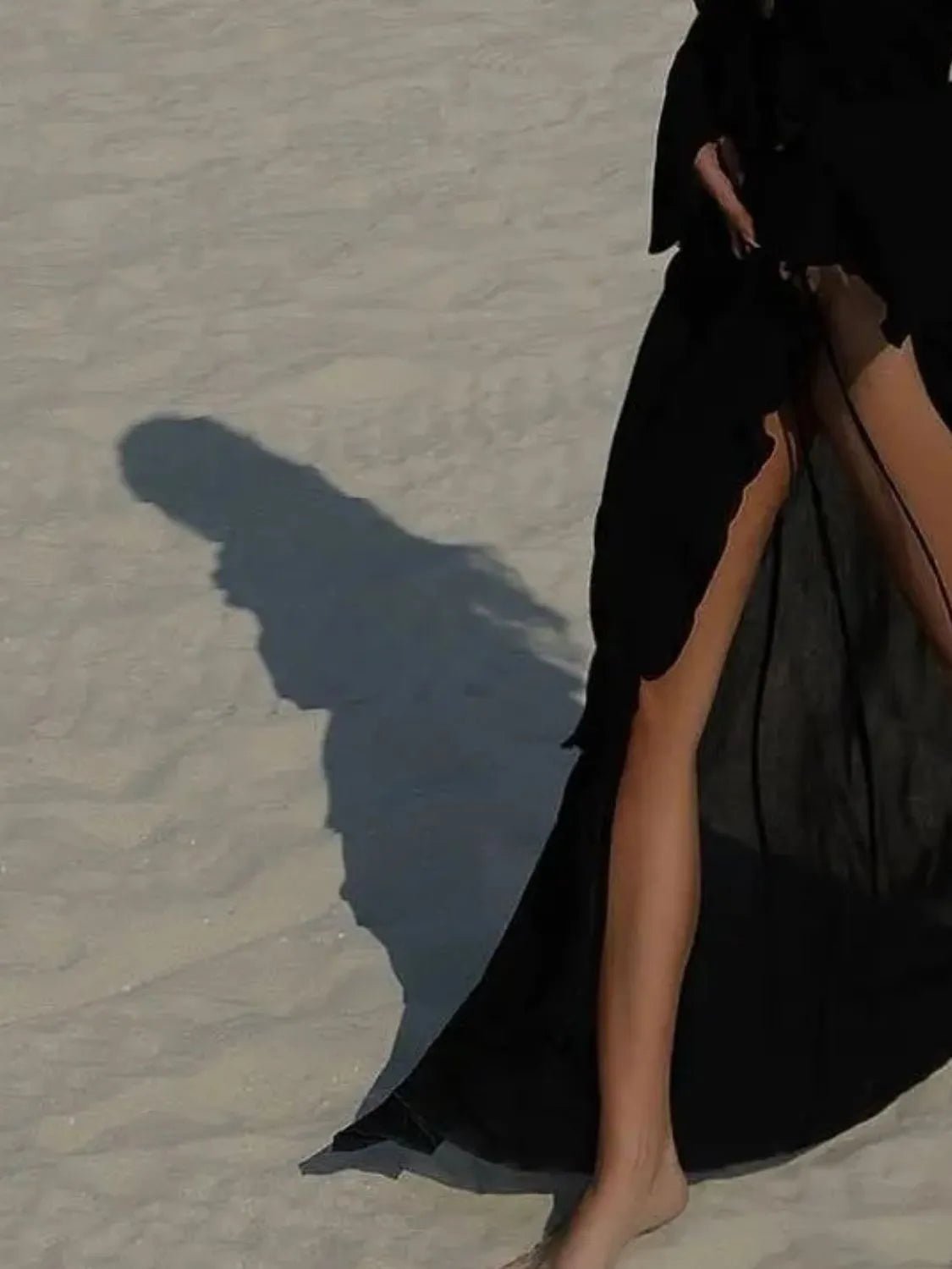 Fashion Ruffled Long Sleeve Cover-Up Dress