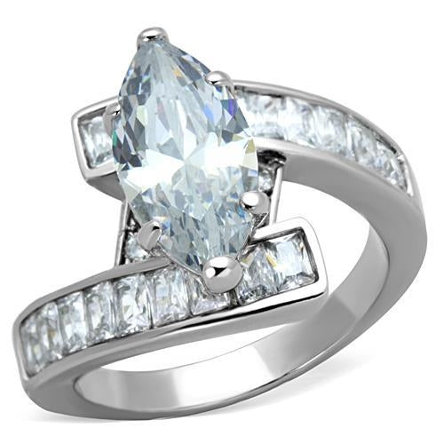 TK1754 - High polished (no plating) Stainless Steel Ring with AAA