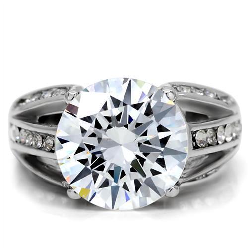 TK187 - High polished (no plating) Stainless Steel Ring with AAA Grade