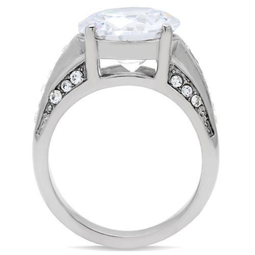 TK187 - High polished (no plating) Stainless Steel Ring with AAA Grade