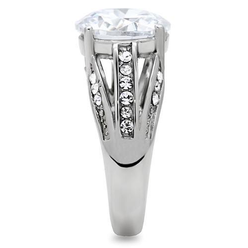 TK187 - High polished (no plating) Stainless Steel Ring with AAA Grade