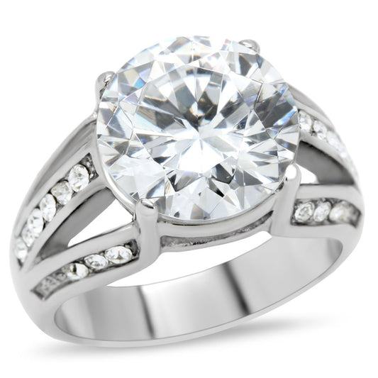TK187 - High polished (no plating) Stainless Steel Ring with AAA Grade