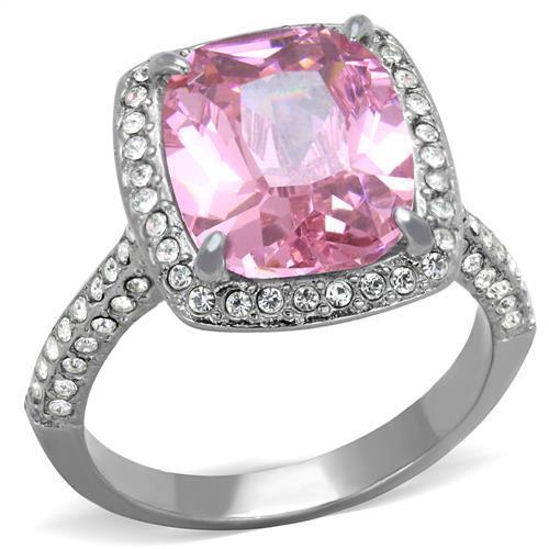 TK2027 - High polished (no plating) Stainless Steel Ring with AAA