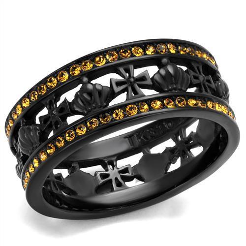 TK2204 - IP Black(Ion Plating) Stainless Steel Ring with Top Grade