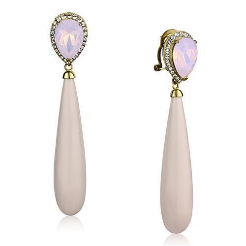 TK2543 - IP Gold(Ion Plating) Stainless Steel Earrings with Top Grade
