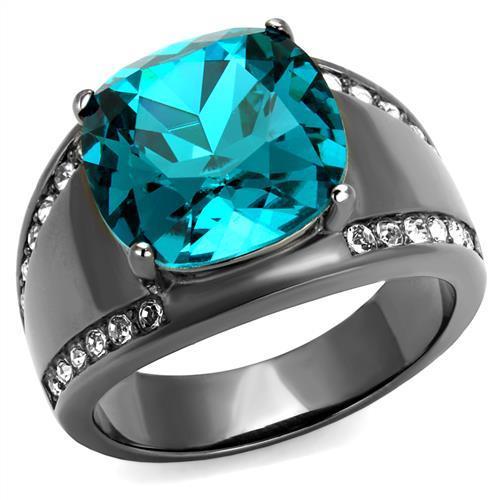 TK2678 - IP Light Black  (IP Gun) Stainless Steel Ring with Top Grade