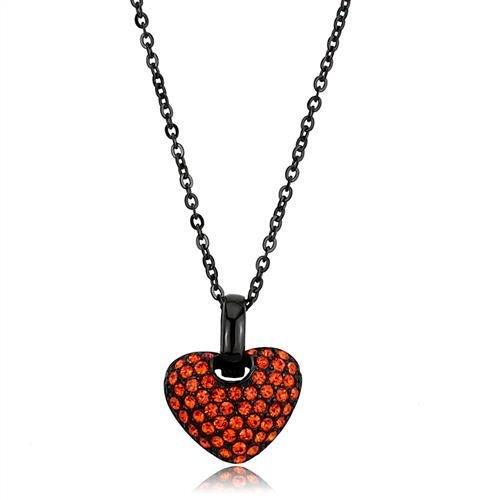 TK2791 - IP Black(Ion Plating) Stainless Steel Chain Pendant with Top