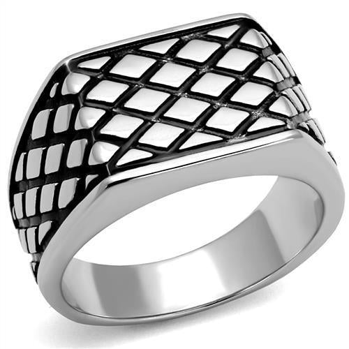 TK3009 - High polished (no plating) Stainless Steel Ring with Epoxy