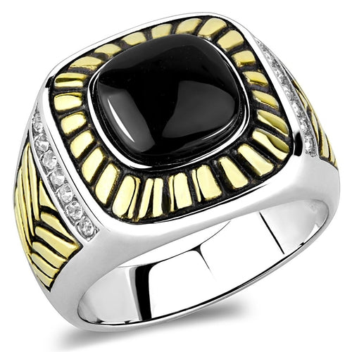 TK3294 - Two-Tone IP Gold (Ion Plating) Stainless Steel Ring with