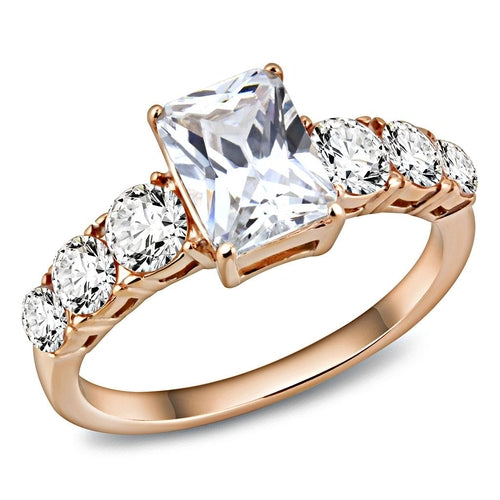 TK3517 - IP Rose Gold(Ion Plating) Stainless Steel Ring with AAA Grade