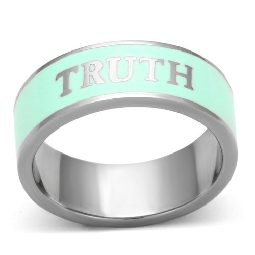 TK836 - High polished (no plating) Stainless Steel Ring with Epoxy  in