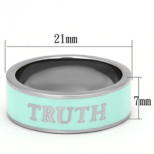 TK836 - High polished (no plating) Stainless Steel Ring with Epoxy  in