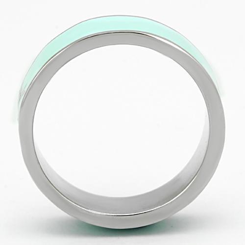 TK836 - High polished (no plating) Stainless Steel Ring with Epoxy  in