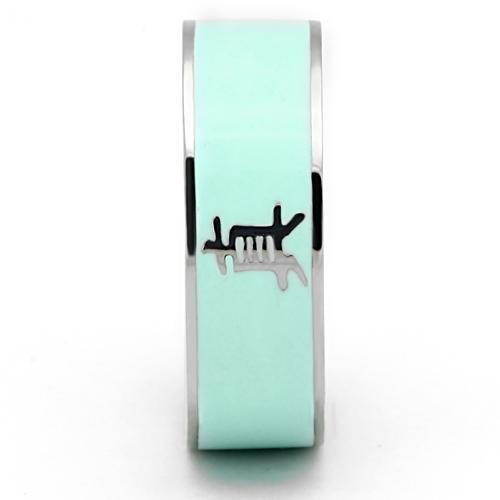 TK836 - High polished (no plating) Stainless Steel Ring with Epoxy  in