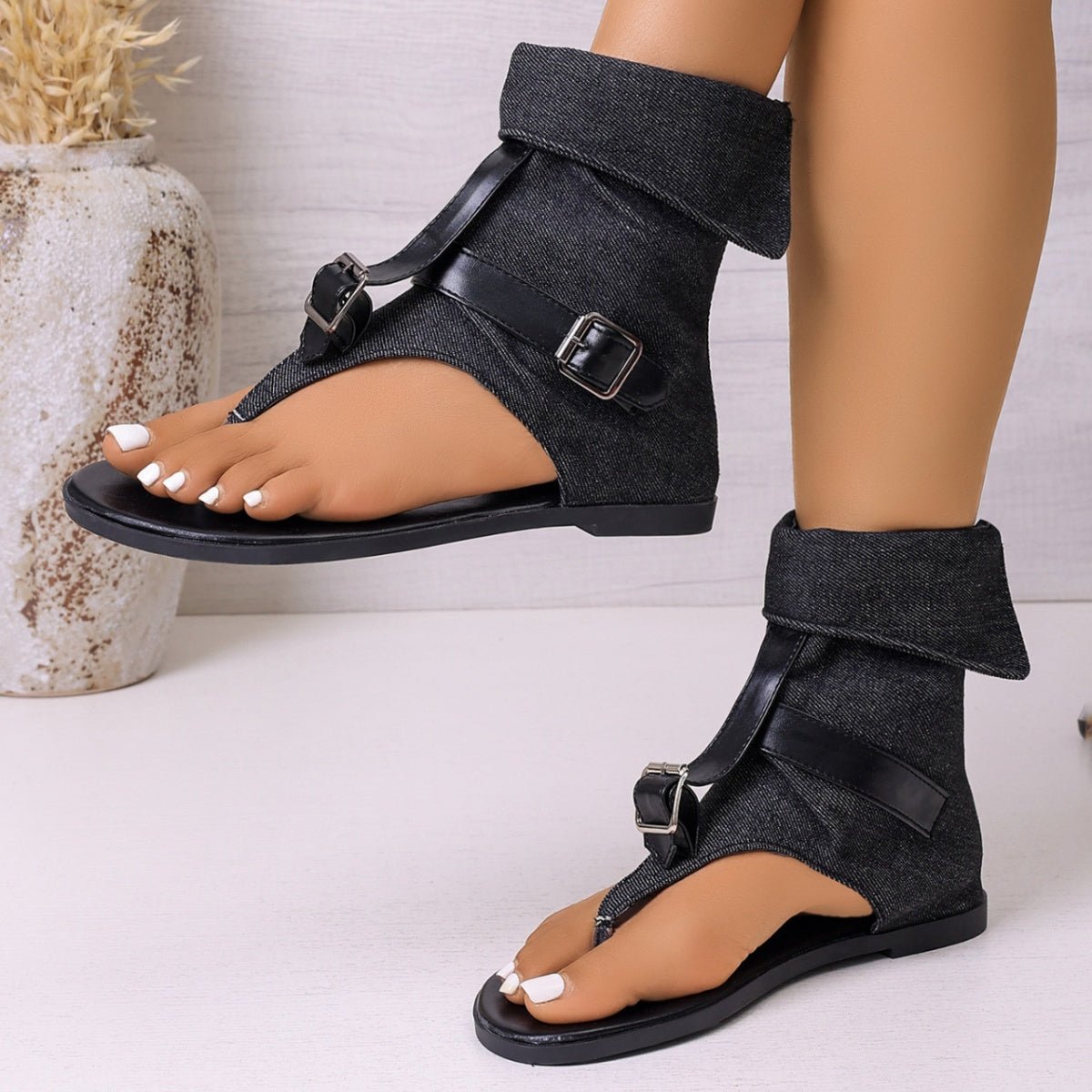 Trendy Open Toe Sandals With Buckle