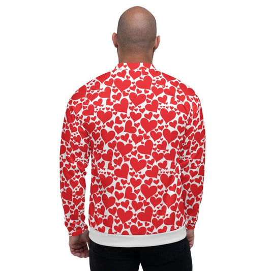 Mens Bomber Jacket / Love Red Hearts
