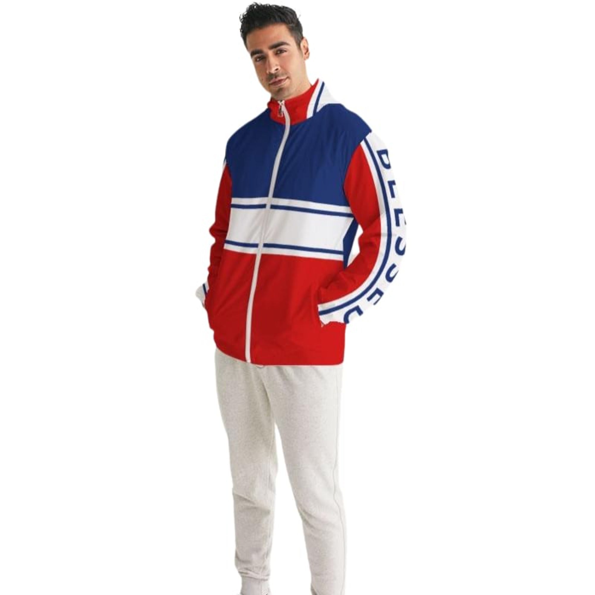 Mens Lightweight Windbreaker Jacket with Hood and Zipper Closure -
