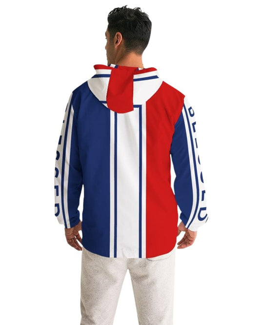 Mens Lightweight Windbreaker Jacket with Hood and Zipper Closure -